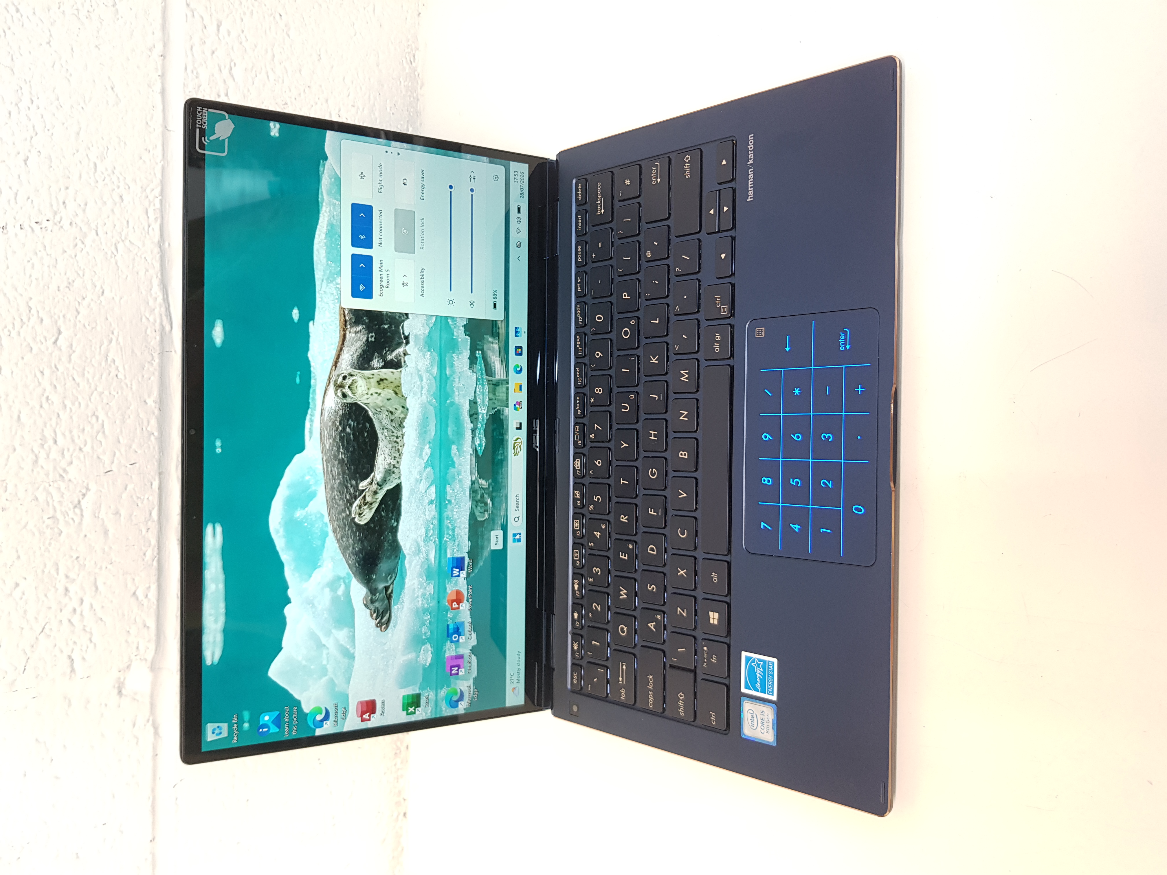 Asus 360° Touch screen Laptop, Numeric touchpad, i5-8th, 8GB Memory, 256GB Storage, Windows 11 — additional photo